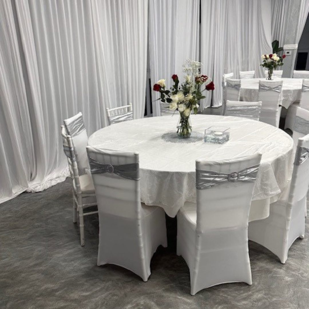 Royal Palace Grill banquet hall in West Bloomfield set up for an event