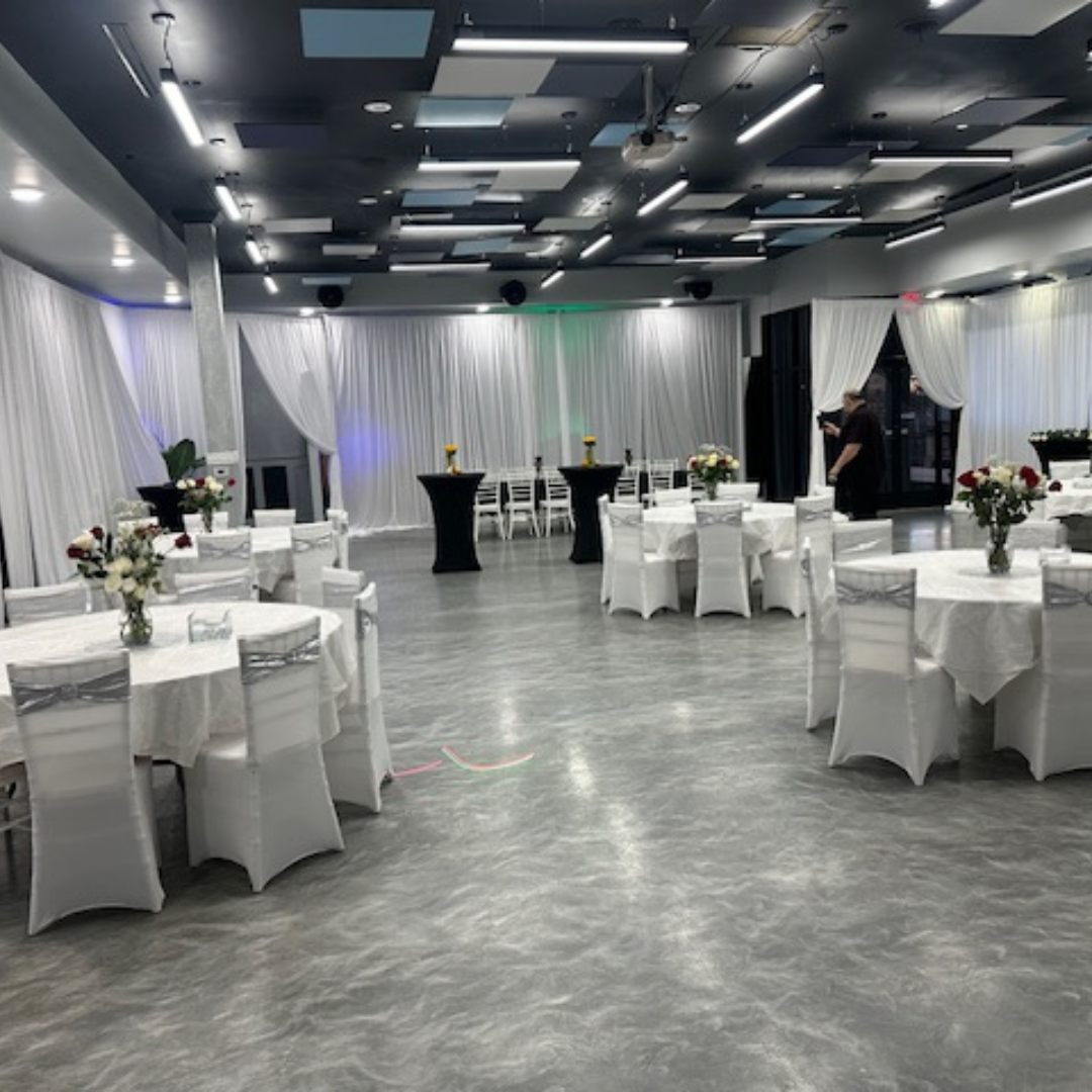 Wide view of the Royal Palace Grill banquet hall